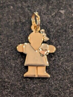 14k Yellow White and Rose Gold Little Girl Pendant- EUC
